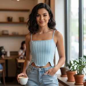 ReoRia Light Blue Crop Top